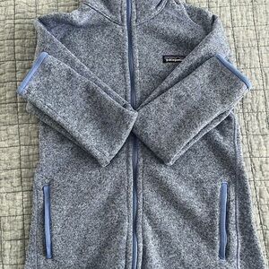 Patagonia Kids Heathered Light Blue Full-Zip Fleece Hoodie